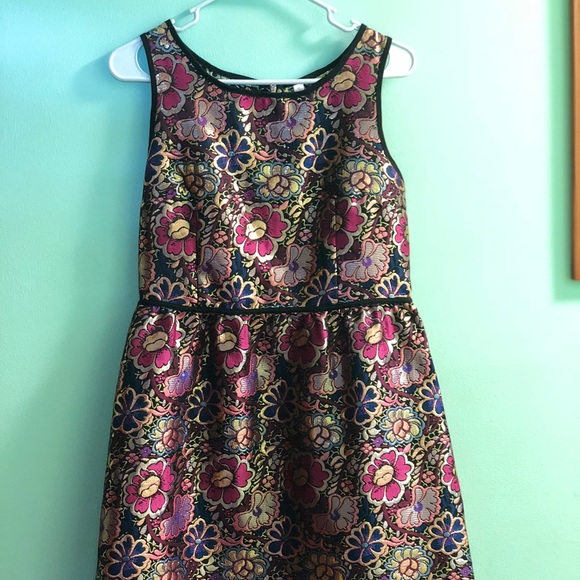 Metallic Floral Dress- M - Picture 4 of 4